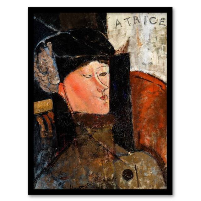 Artery8 Amedeo Modigliani Framed Wall Art Print Portrait of Beatrice Hastings - Size: A4 - image 1