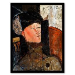 Artery8 Amedeo Modigliani Framed Wall Art Print Portrait of Beatrice Hastings - Size: A4 - thumbnail 1