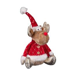 Samuel Alexander 35cm Sitting Plush Golden Prancer Christmas Reindeer Decoration - thumbnail 8