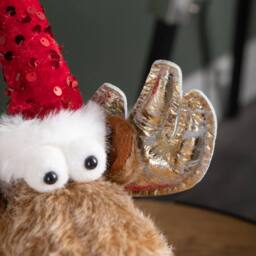Samuel Alexander 35cm Sitting Plush Golden Prancer Christmas Reindeer Decoration - thumbnail 5