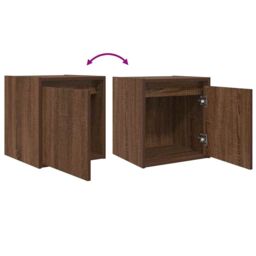 Berkfield Home Wall-Mounted Bedside Cabinet Brown Oak 38x34x40 cm - Size: 38 x 34 x 40 cm - thumbnail 9