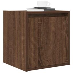 Berkfield Home Wall-Mounted Bedside Cabinet Brown Oak 38x34x40 cm - Size: 38 x 34 x 40 cm - thumbnail 4