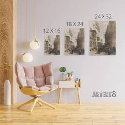 "Artery8 Mosque El Mooristan Cairo D. Roberts Vintage Canvas Wall Art in Brown - Size: W18"" x H24""" - thumbnail 4