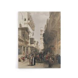 "Artery8 Mosque El Mooristan Cairo D. Roberts Vintage Canvas Wall Art in Brown - Size: W18"" x H24""" - thumbnail 1