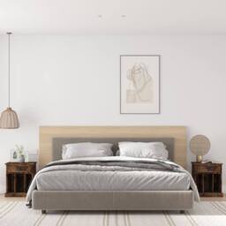 Berkfield Home Bedside Cabinets 2 pcs Smoked Oak 43x36x50 cm in Brown - Size: 43 x 36 x 50 cm - thumbnail 2