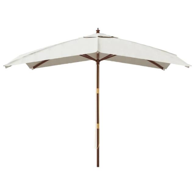 Berkfield Home Durable Garden Parasol with Wooden Pole Sand 300x300x273 cm in Natural - Size: 300 x 300 x 273 cm - image 1