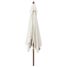 Berkfield Home Durable Garden Parasol with Wooden Pole Sand 300x300x273 cm in Natural - Size: 300 x 300 x 273 cm - thumbnail 4