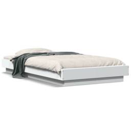 Berkfield Home Bed Frame with LED Lights without Mattress White 100x200cm - Size: 100x200 cm - thumbnail 1