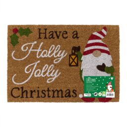 JVL Latex Backed Coir Entrance Doormat, 40x58cm, Gonks - Size: 40 cm x 60 cm - thumbnail 1