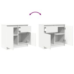 Berkfield Home Sideboard with Drawer White 71x35x65 cm Engineered Wood - Size: 71 x 35 x 65 cm - thumbnail 9