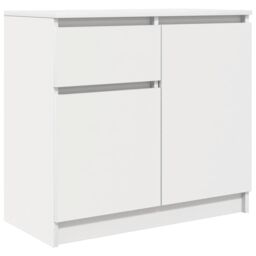 Berkfield Home Sideboard with Drawer White 71x35x65 cm Engineered Wood - Size: 71 x 35 x 65 cm - thumbnail 2