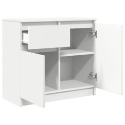 Berkfield Home Sideboard with Drawer White 71x35x65 cm Engineered Wood - Size: 71 x 35 x 65 cm - thumbnail 5