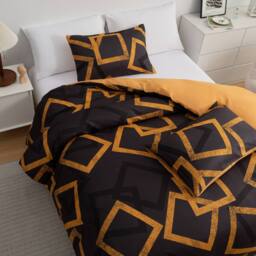 Pamposh Ultra Soft Duvet Cover Set Reversible with Zipper Closure in Black - Size: Single - thumbnail 7
