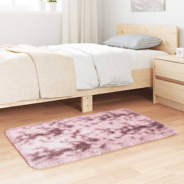 Berkfield Home Shaggy Rug High Pile NAVARRA Dusty Pink 60x100 cm Polyester - Size: Medium - image 1