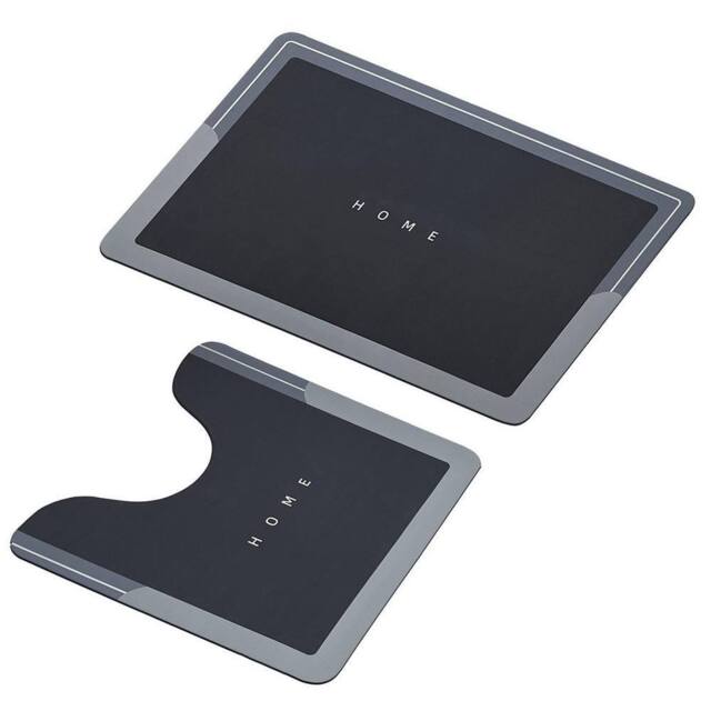 Kelvenix Bathroom Toilet Mats Grey - Size: Bath Mat - image 1