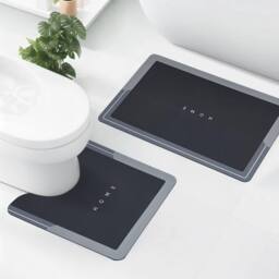 Kelvenix Bathroom Toilet Mats Grey - Size: Bath Mat - thumbnail 3