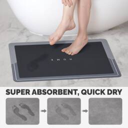 Kelvenix Bathroom Toilet Mats Grey - Size: Bath Mat - thumbnail 4