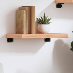 Berkfield Home Wall Shelf Light Brown 40x20x4 cm Treated Solid Wood Oak - Size: 40 x 20 x 4 cm - thumbnail 2