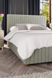Laurence Llewelyn-Bowen Estella Ottoman Storage Bed in Plush Velvet Fabric, Custom Made in Duck Egg Blue - Size: King - thumbnail 2