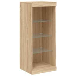 Berkfield Home Sideboards with LED Lights 3 pcs Sonoma Oak Engineered Wood in Brown - thumbnail 8
