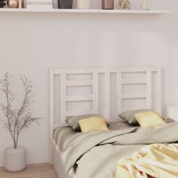 Berkfield Home Bed Headboard White 126x4x100 cm Solid Wood Pine - Size: 126 x 4 x 100 cm - thumbnail 4