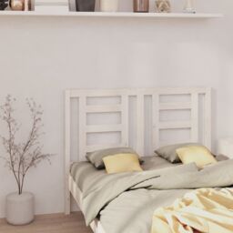 Berkfield Home Bed Headboard White 126x4x100 cm Solid Wood Pine - Size: 126 x 4 x 100 cm - thumbnail 1