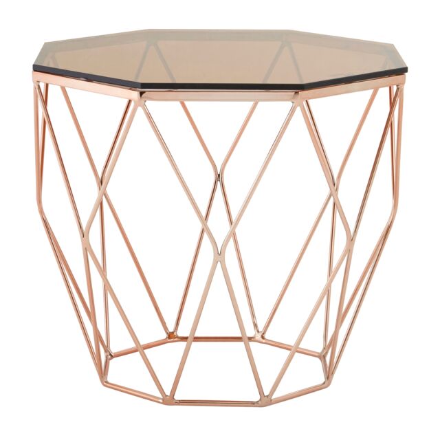 Orsina Practical End Table With Metalic Base, Versatile Sitting Room Side Table, Stunning Lounge Room Table in Gold - image 1