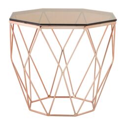 Orsina Practical End Table With Metalic Base, Versatile Sitting Room Side Table, Stunning Lounge Room Table in Gold