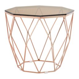 Orsina Practical End Table With Metalic Base, Versatile Sitting Room Side Table, Stunning Lounge Room Table in Gold - thumbnail 2