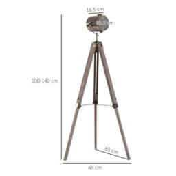 Wyld Haus Industrial Tripod Floor Lamp Grey & Bronze - Size: 140 cm - thumbnail 4