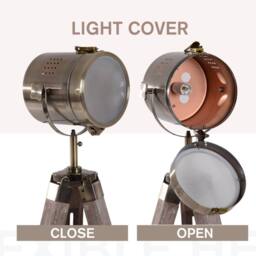 Wyld Haus Industrial Tripod Floor Lamp Grey & Bronze - Size: 140 cm - thumbnail 7