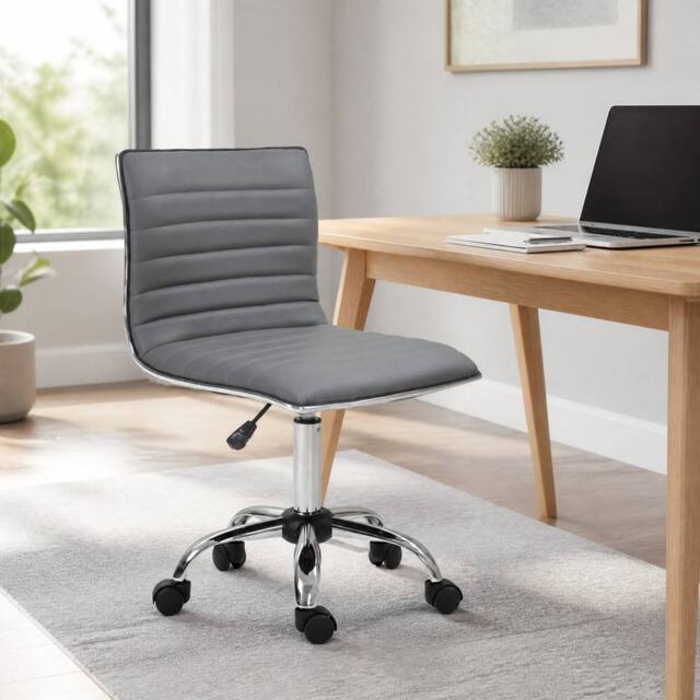 STILVORA Office Chair with Adjustable Height in Grey Faux Leather - image 1