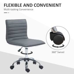 STILVORA Office Chair with Adjustable Height in Grey Faux Leather - thumbnail 8