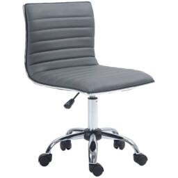 STILVORA Office Chair with Adjustable Height in Grey Faux Leather - thumbnail 5