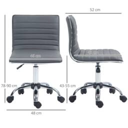 STILVORA Office Chair with Adjustable Height in Grey Faux Leather - thumbnail 3
