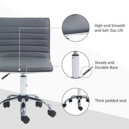 STILVORA Office Chair with Adjustable Height in Grey Faux Leather - thumbnail 9