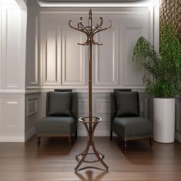 Rafaelo Mobilia Wooden Coat Stand With 12 Hooks in Walnut - thumbnail 3