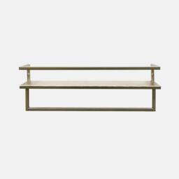 OHS Towel Rail Bathroom Shelf Space Saving Storage Unit Wall Mounted in Gold - thumbnail 2