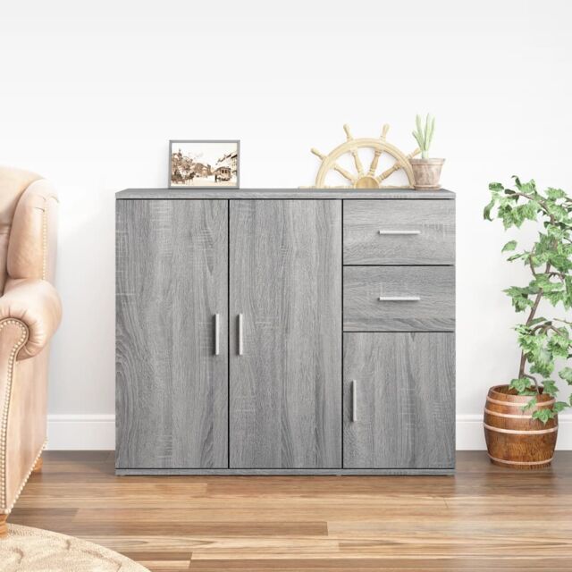 Berkfield Home Sideboard Grey Sonoma 91x29.5x75 cm Engineered Wood - image 1