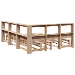 Berkfield Home Decorative Bookcase Bed without Mattress 160x200cm Solid Wood Pine in Light Brown - Size: 160x200 cm - thumbnail 7