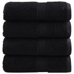 Berkfield Home Premium Soap Towels SOLUND 4 pcs Black 30x30 cm 600 gsm - thumbnail 2