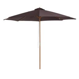 Nordara 3M Coffee Wooden Garden Parasol Outdoor Patio Sun Shade Canopy in Brown - Size: 140 cm x 60 cm - thumbnail 1