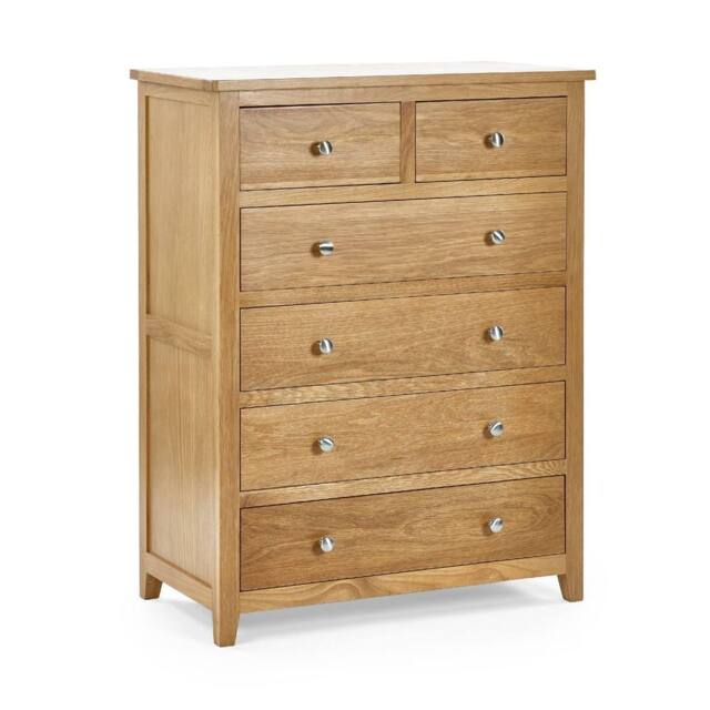 Cheshire Premium Brixton 4 + 2 Drawer Chest - Oak in Brown - image 1