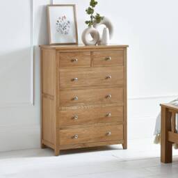 Cheshire Premium Brixton 4 + 2 Drawer Chest - Oak in Brown - thumbnail 2