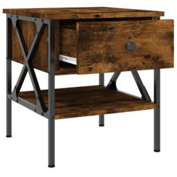 Berkfield Home Durable Bedside Tables 2 pcs Smoked Oak 40x42x45 cm Engineered Wood in Brown - Size: 40 x 42 x 45 cm - thumbnail 7