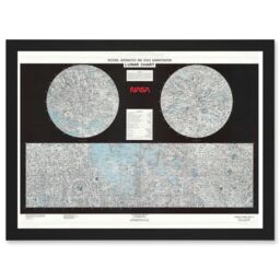 Artery8 Space Nasa 1979 Lunar Chart Moon Map Data Diagram Artwork Framed Wall Art Print A4 in Black - thumbnail 1