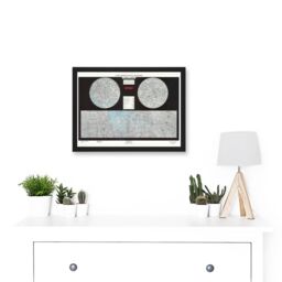 Artery8 Space Nasa 1979 Lunar Chart Moon Map Data Diagram Artwork Framed Wall Art Print A4 in Black - thumbnail 2
