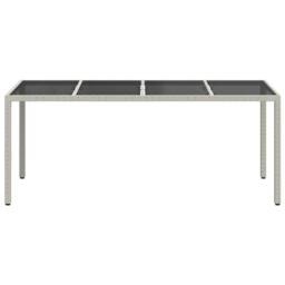 Berkfield Home Modern Garden Dining Table White 190x90x75 cm Poly Rattan - Size: 190 x 90 x 75 cm - thumbnail 1