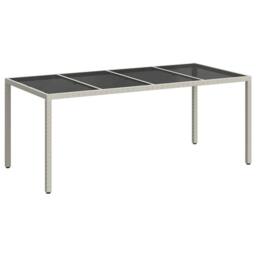 Berkfield Home Modern Garden Dining Table White 190x90x75 cm Poly Rattan - Size: 190 x 90 x 75 cm - thumbnail 3