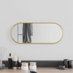 Berkfield Home Wall Mirror Gold 50x20 cm Oval - thumbnail 2